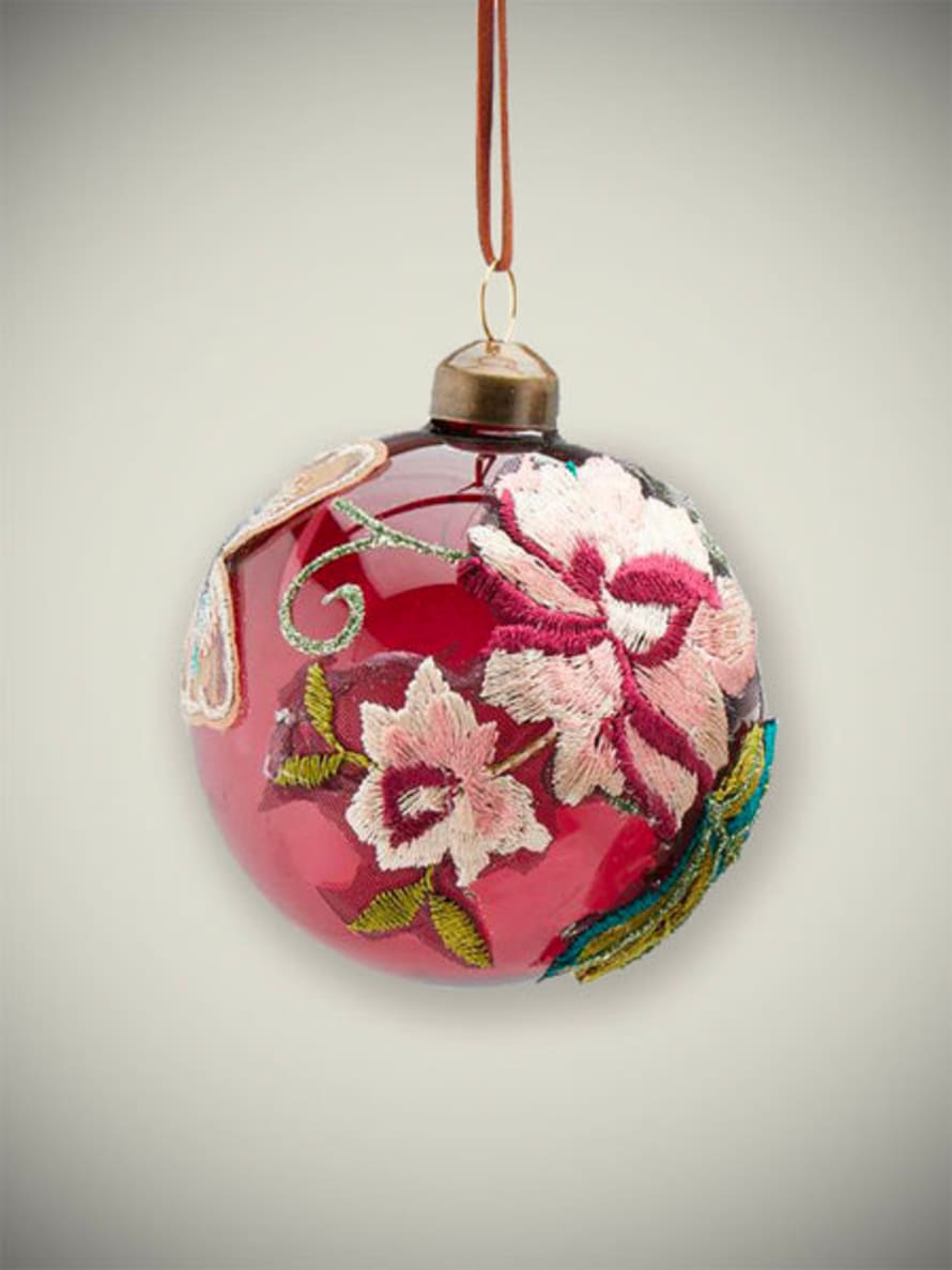 EDG Enzo De Gasperi Bola Decoración Navidad 'embroidery' Redonda Ø8 Cm