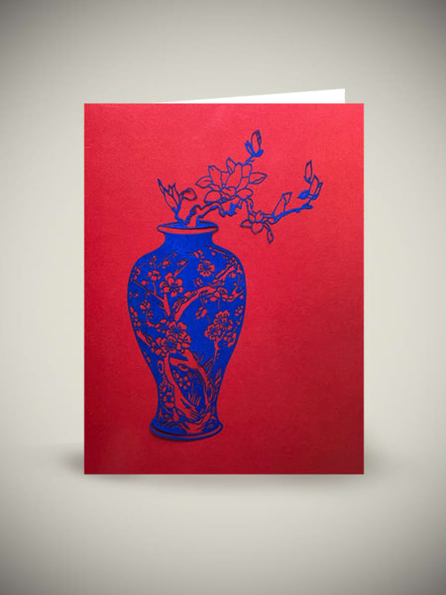 Museums & Galleries Tarjeta 'blue Vase Papercut' - Victoria & Albert Museum