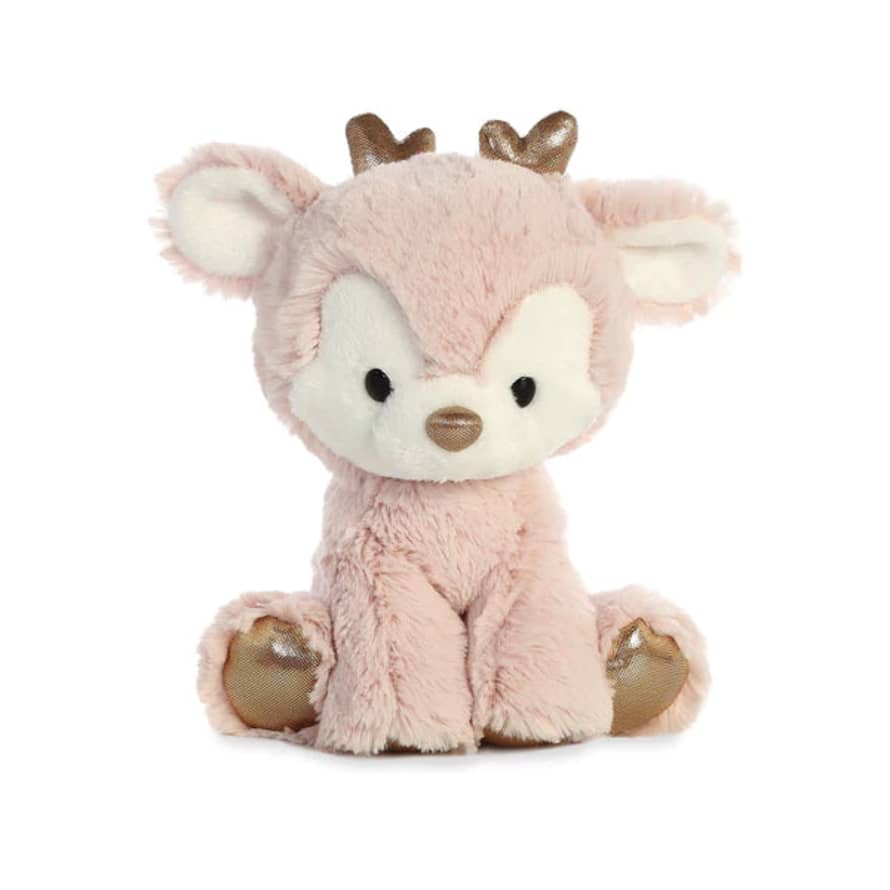 Palm Pals Aurora Glitzy Tots Pink Reindeer Soft Toy