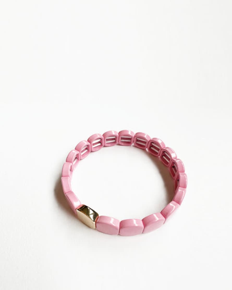 The Aloft Shop Pink Hexagon Tile Bracelet
