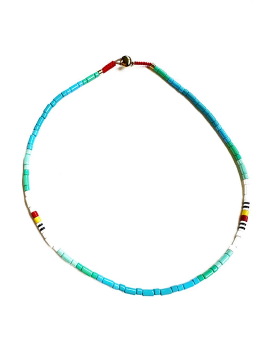The Aloft Shop Turquoise & Rainbow Beaded Necklace
