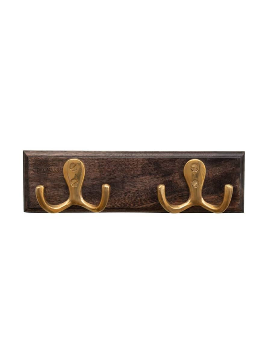 Chehoma Wall Coat Rack w/Brass Hooks