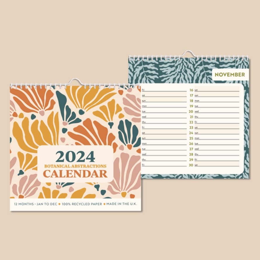 Once Upon a Tuesday 2024 Botanical Abstraction Wall Calendar