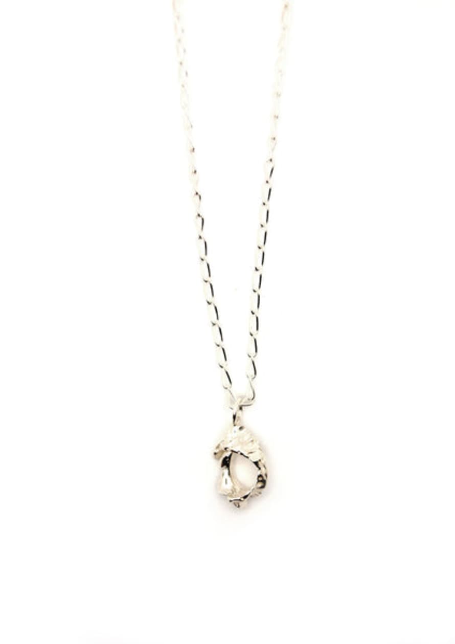 Hannah Bourn Silver Small Textured Fragmented Shell Necklace