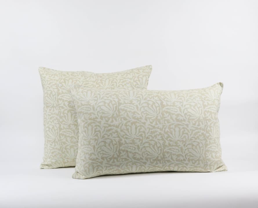 Indigo & Wills Taj Mushroom linen cushions