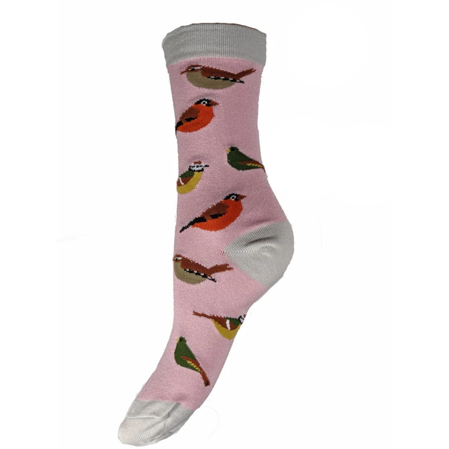 Joya Bamboo Pink Bird Socks