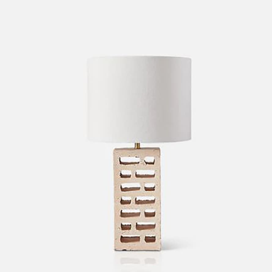 Abigail Ahern Recycled Brick 'fletcher' Table Lamp With Velvet Shade