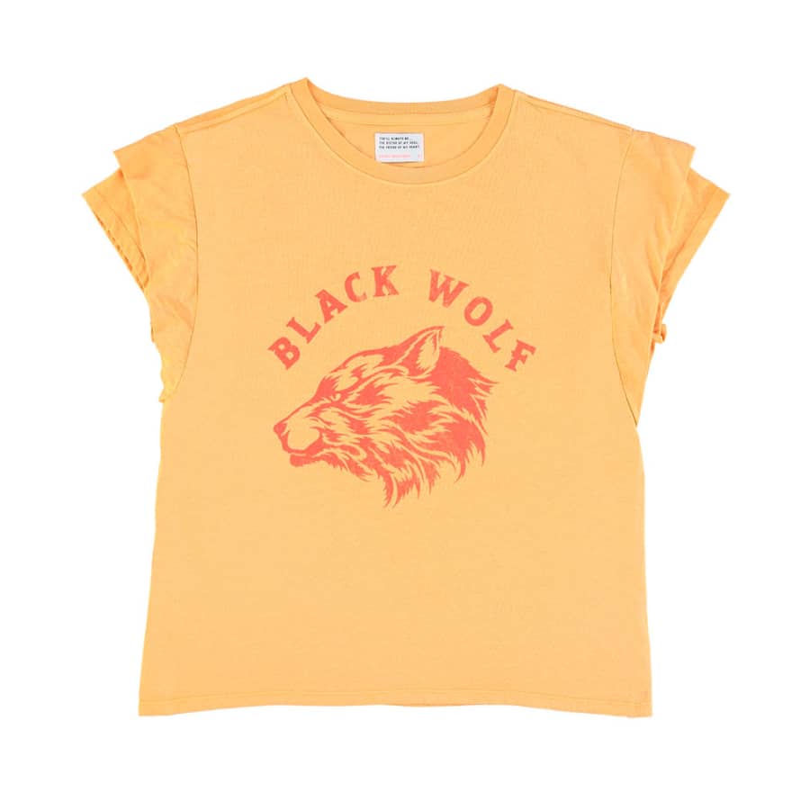 Sisters Department Camiseta De Doble Manga Black Wolf Orange