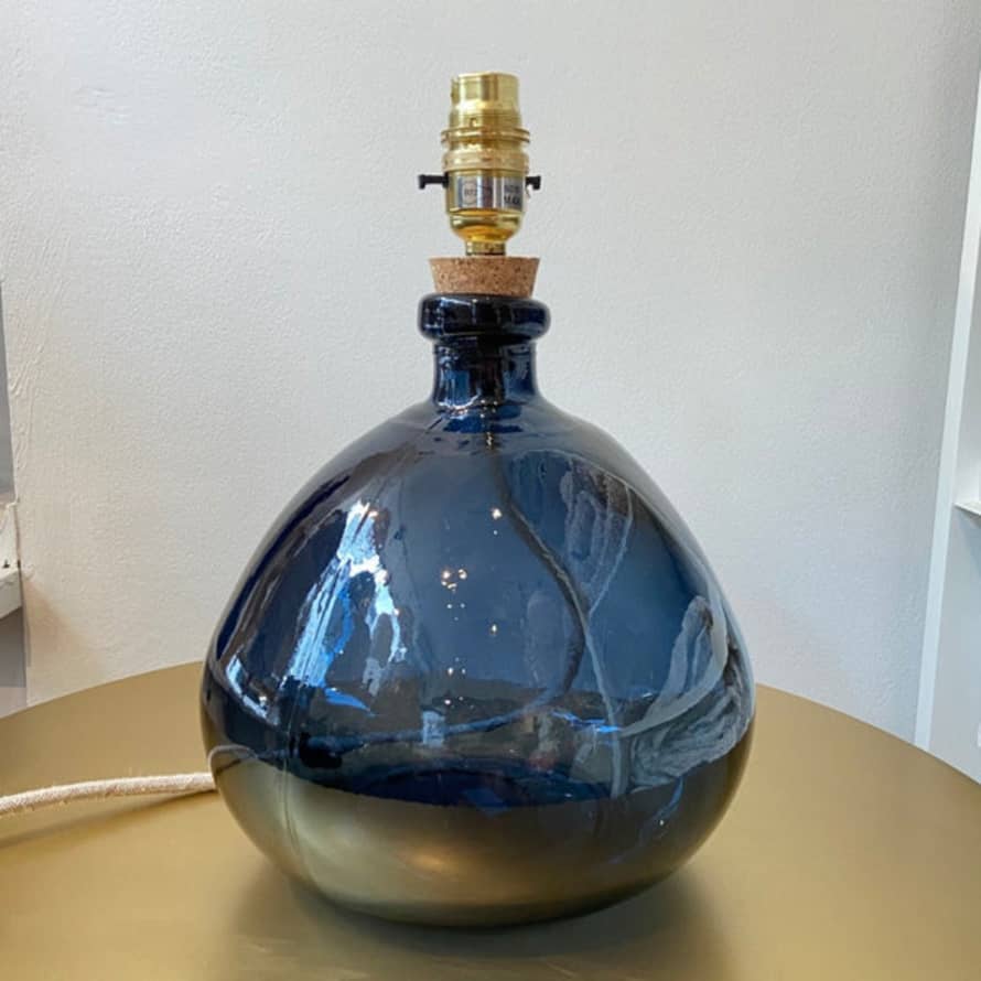 Jarapa Dark Blue Recycled Glass Lamp