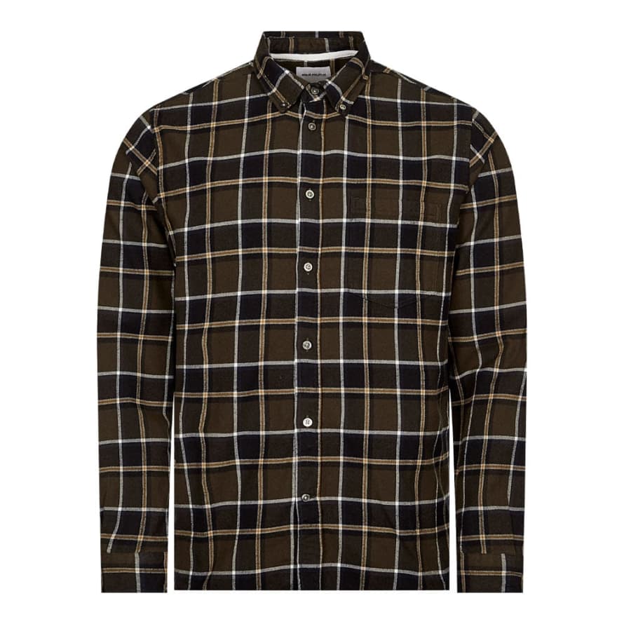 Norse Projects Anton Flannel Check Shirt - Beech Green