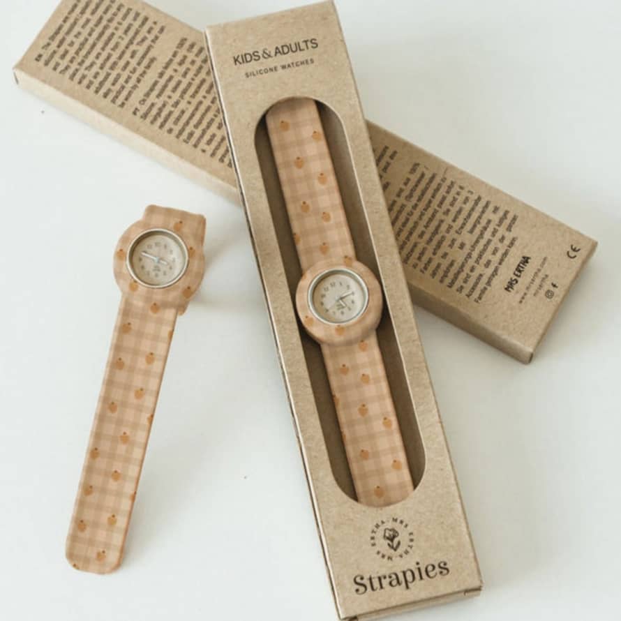 Mrs Eartha Strapies Silicone Watch - Cute Strawberries