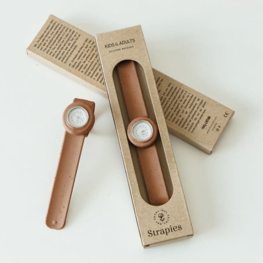 Mrs Eartha Strapies Silicone Watch - Rusted Brick