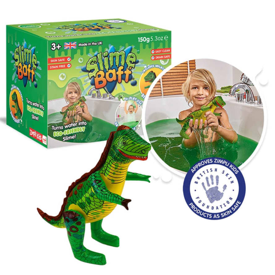 Zimpli Kids Gooey Green Slime Baff with Inflatable Dinosaur