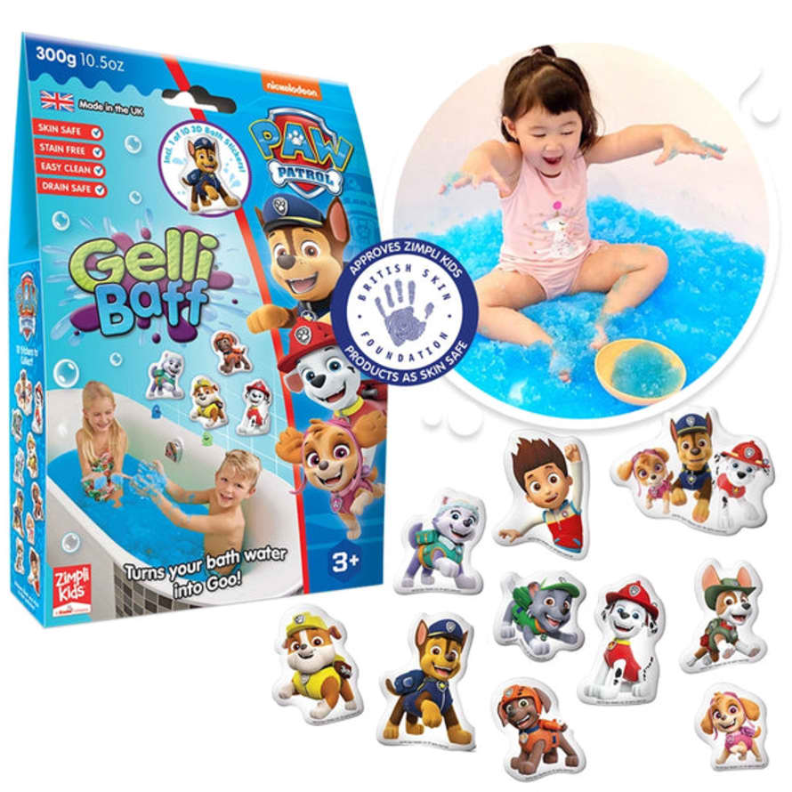 Zimpli Kids Paw Patrol Gelli Baff Kids Sensory Bath Toy + Bath Sticker