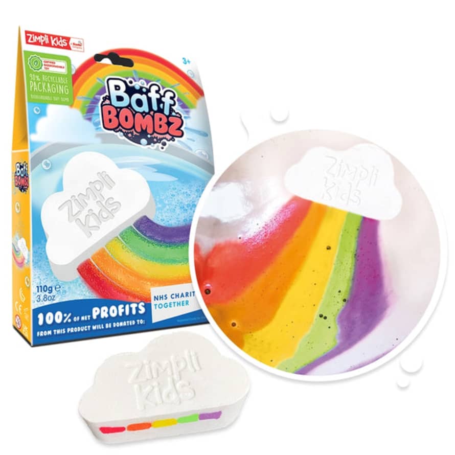 Zimpli Kids Rainbow Colour Special Effect Baff Bombz Kids Bath Bomb Toy