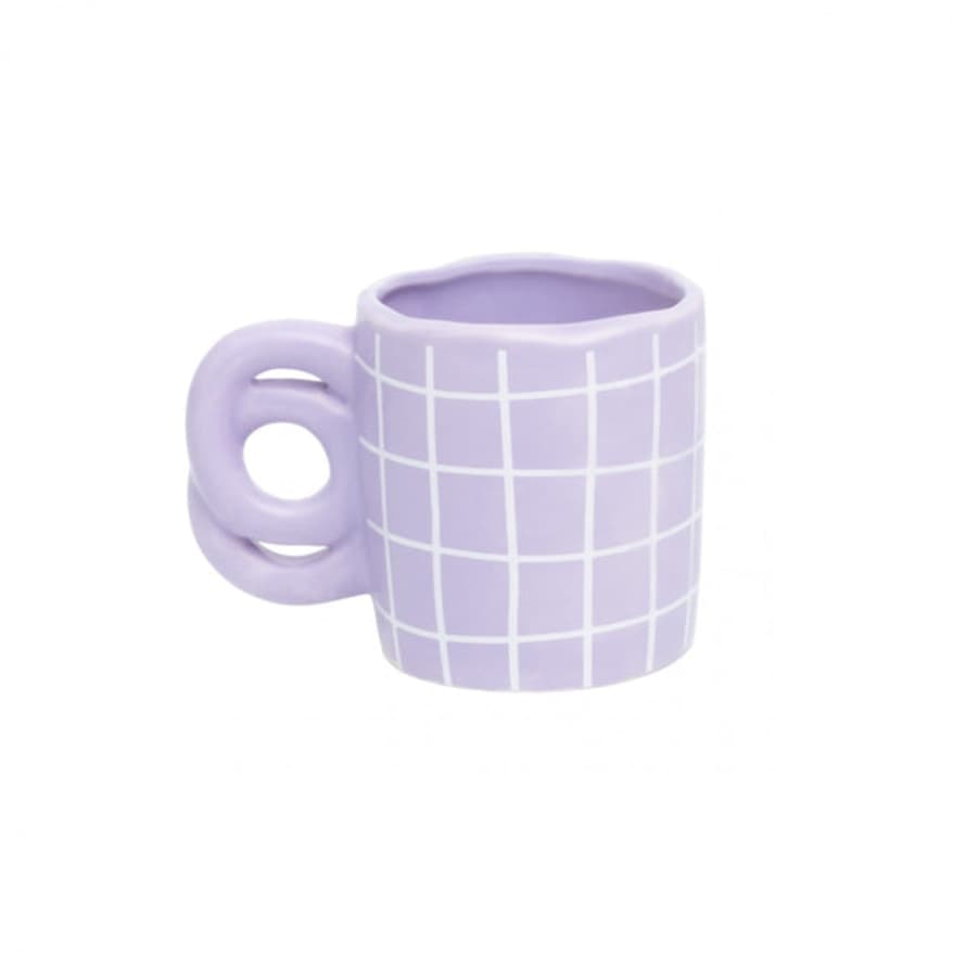 Helio Ferretti Handmade Grid Mug - Lilac