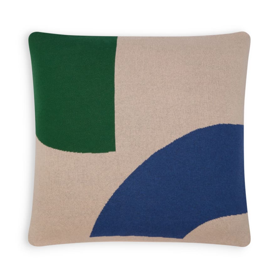Sophie Home Ilo Cotton Knit Cushion Cover in Cobalt Blue and Green