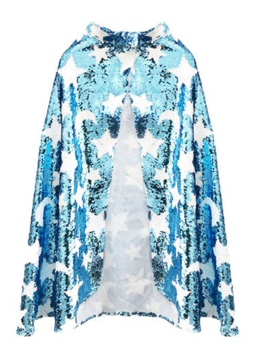 Ratatam Cosmic Costume Cape with Blue and White Sequins