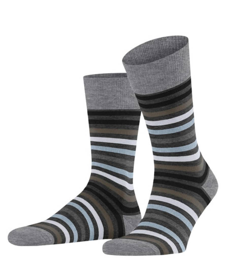 Falke Asphalt Mel Tinted Stripe Socks