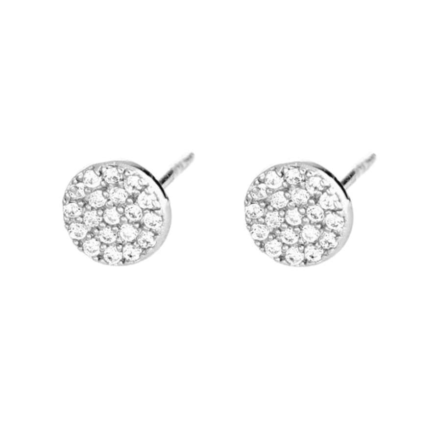 Scream Pretty  Pave Circle Stud Earrings - Available In Two Different Colours
