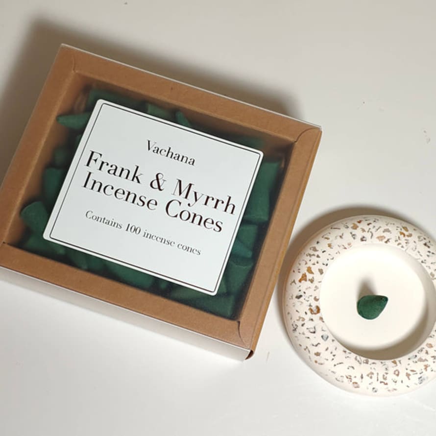 Vachana Box of 100 Frank and Myrrh Incense Cones