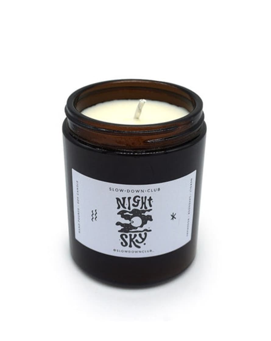 Slow Down Club Lavender Rosemary and Neroli Night Sky Soy Candle 