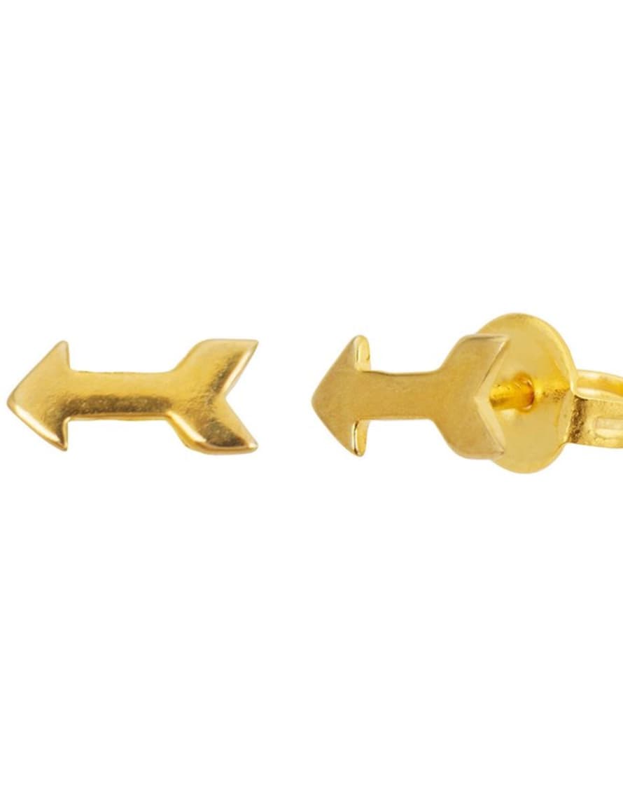 Une A Une Gold Boa Arrow Earrings 