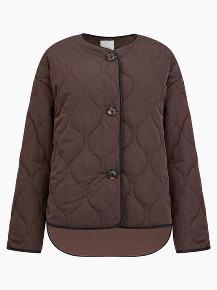 Great Plains Cocoa Utility Diamond Quilted Parka Coat