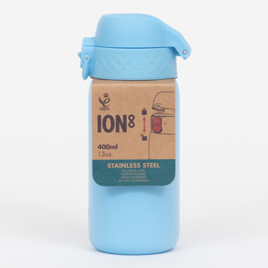 ION8 Leak Proof Bottles Leak Proof Stainless Steel Water Bottle in Blue (400ml)