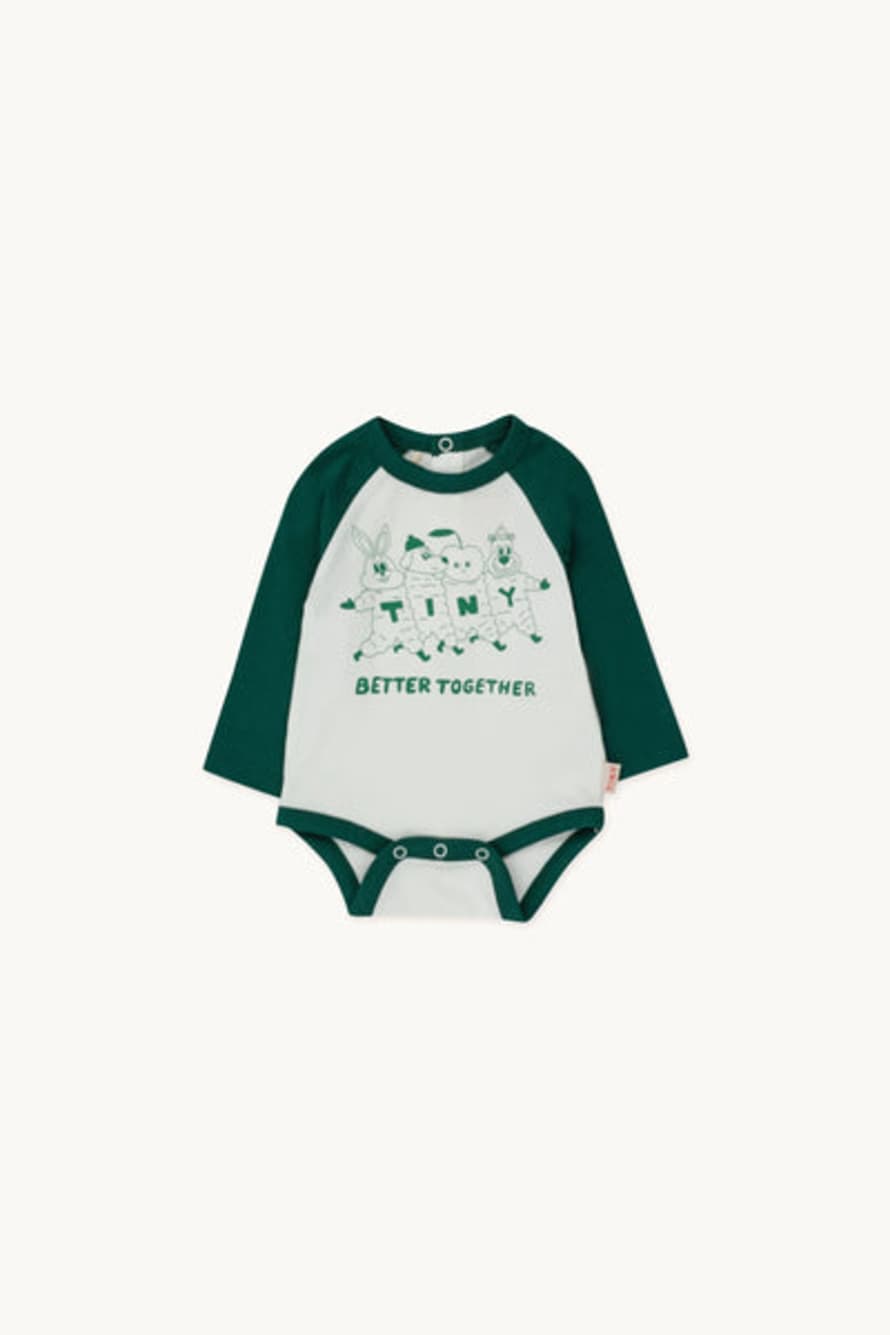 Gently Elephant Tinycottons- Better Together Body Light Cream/dark Green