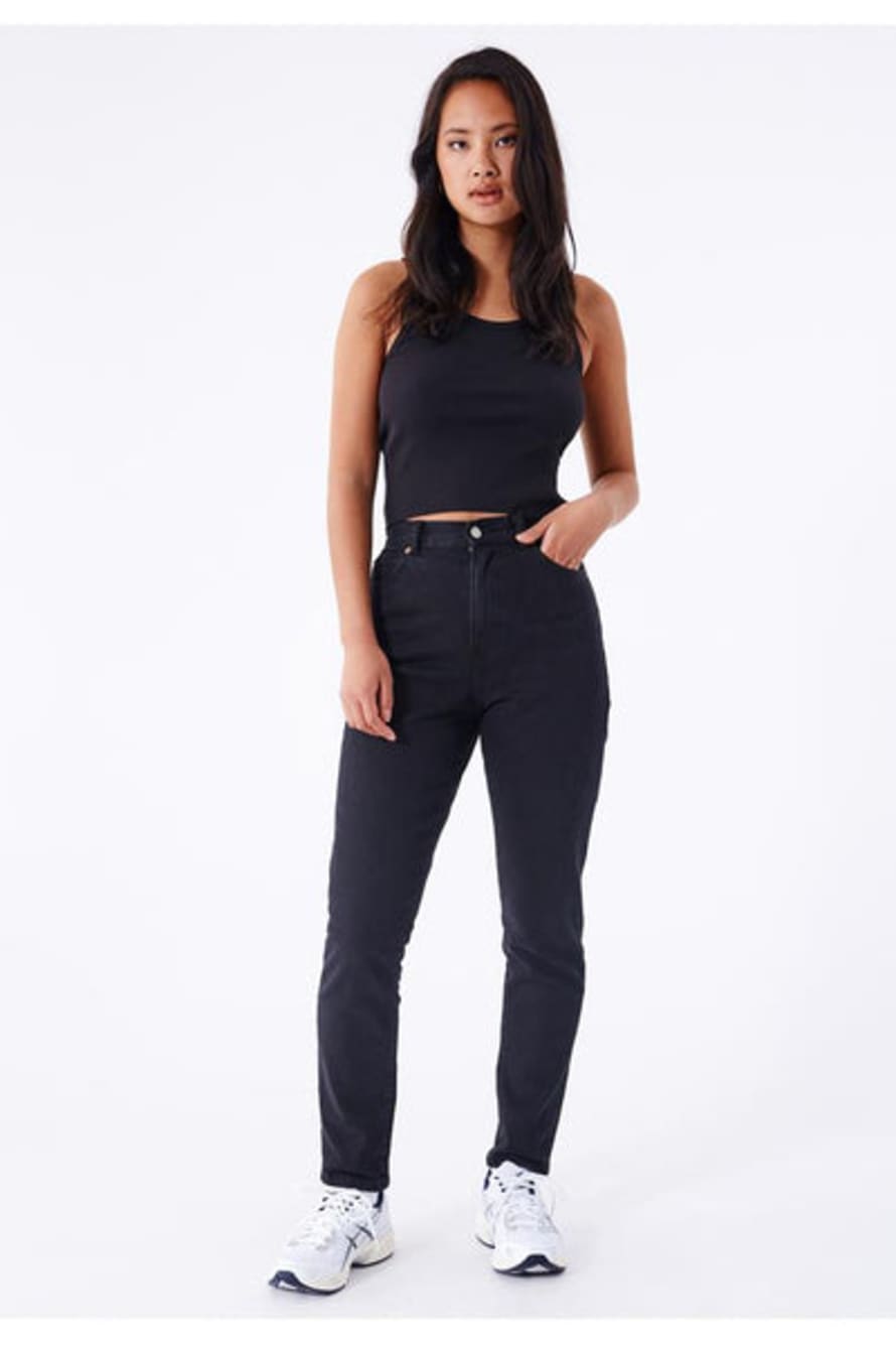 Anorak Dr Denim Nora Mom Jeans Washed Black Stretch Jeans