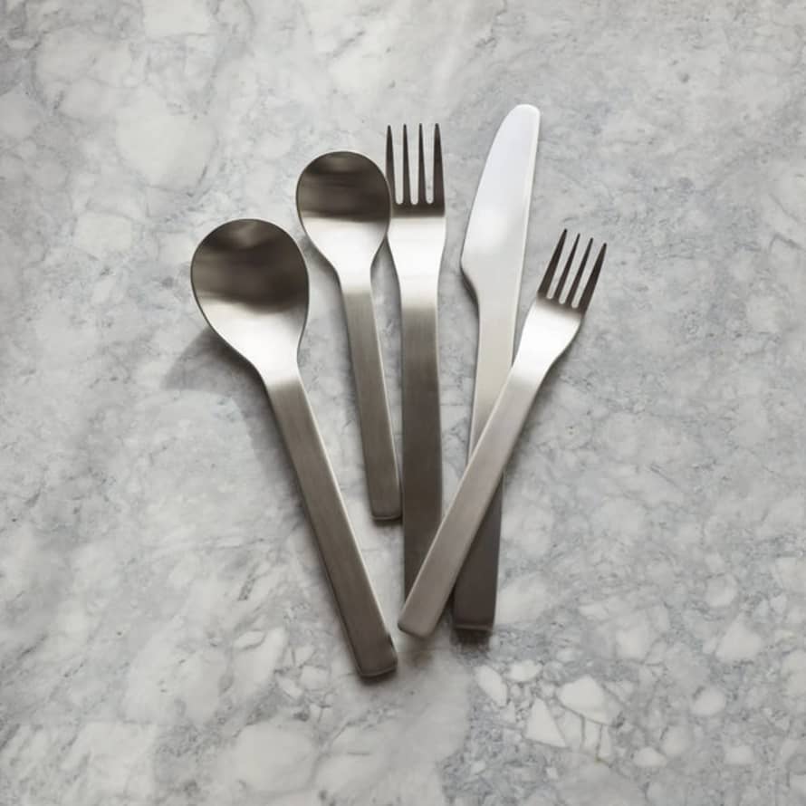 Aaron Probyn Set of 5 Brushed Stainless Steel Flint Cutlery Place Setting