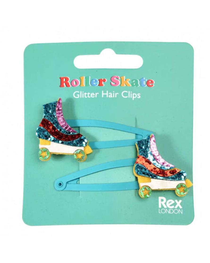 Rex London Roller Skate Glitter Hairclips (set Of 2)