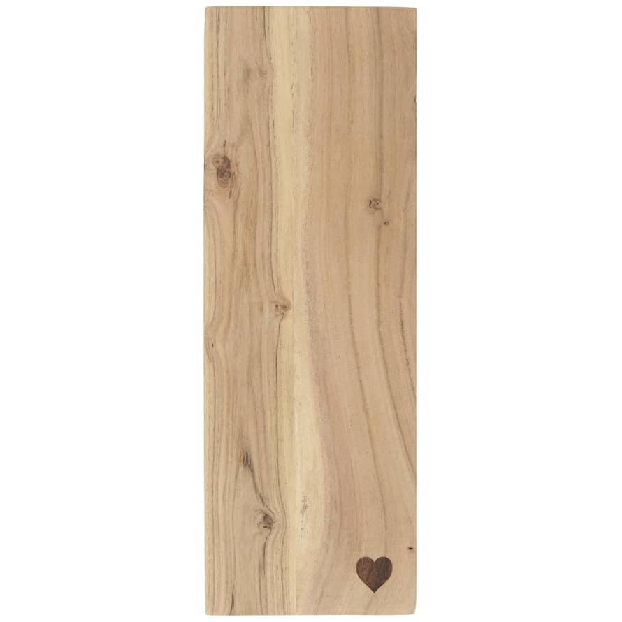 Ib Laursen EXTRA LONG ACACIA CHOPPING BOARD WITH ETCHED HEART