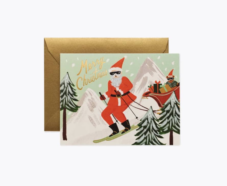 Rifle Paper Co. Christmas Card Skiing Santa