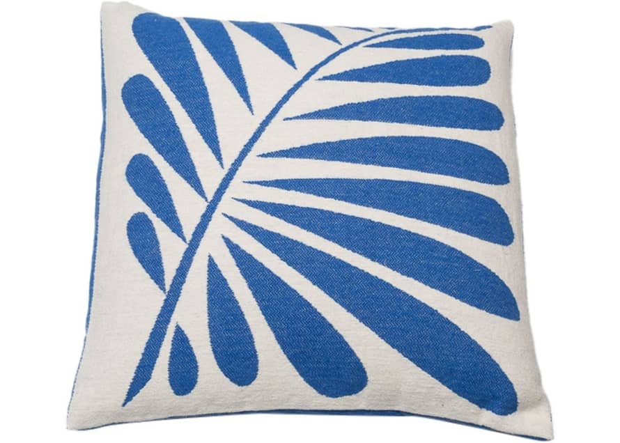 David Fussenegger Royal Blue Palm Leaf Printed Nova Cushion Cover