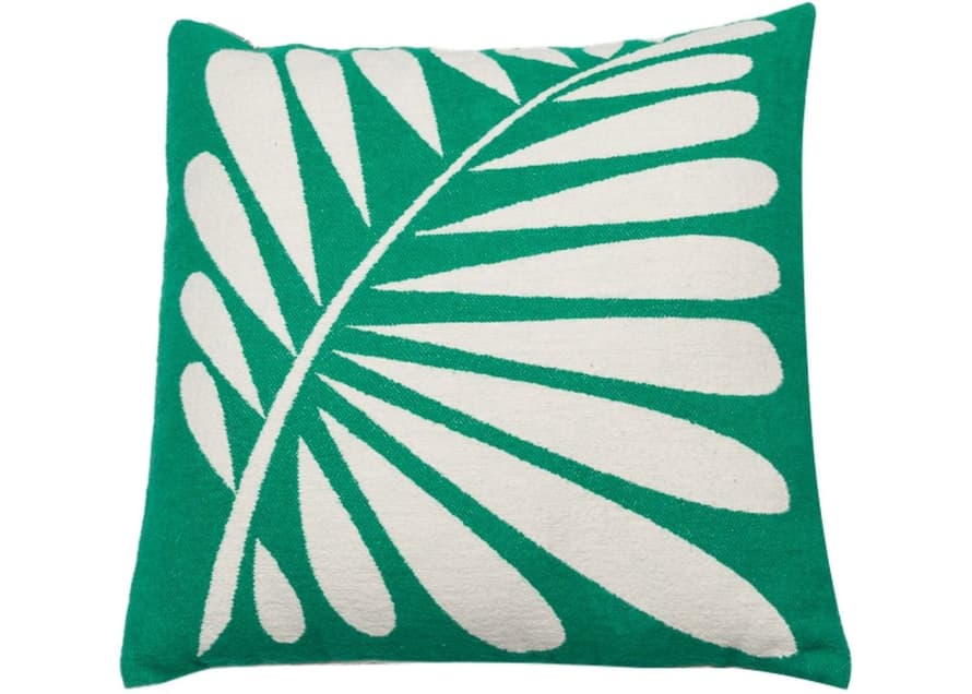 David Fussenegger Green Palm Leaf Printed Nova Cushion Cover