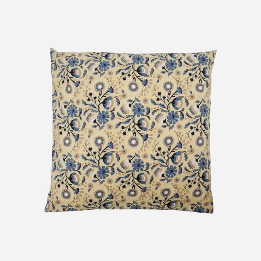 House Doctor Blue Floral Printed Sora Cushion Cover