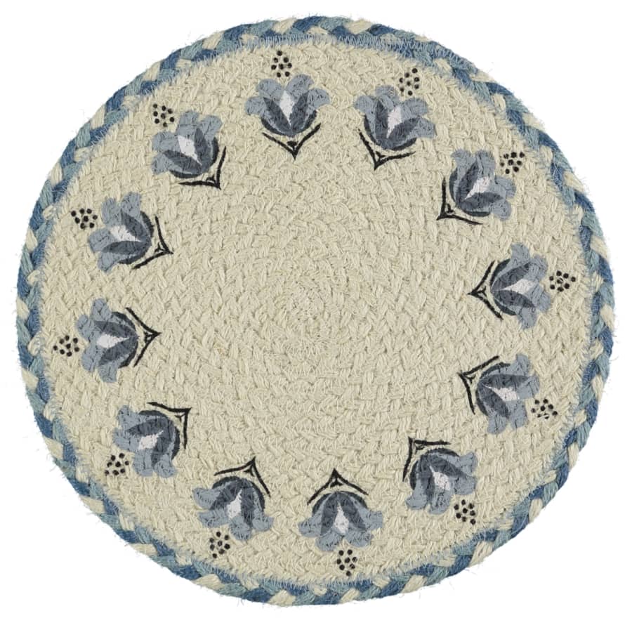 Set of 6 Blue Lily Basketed Placemats