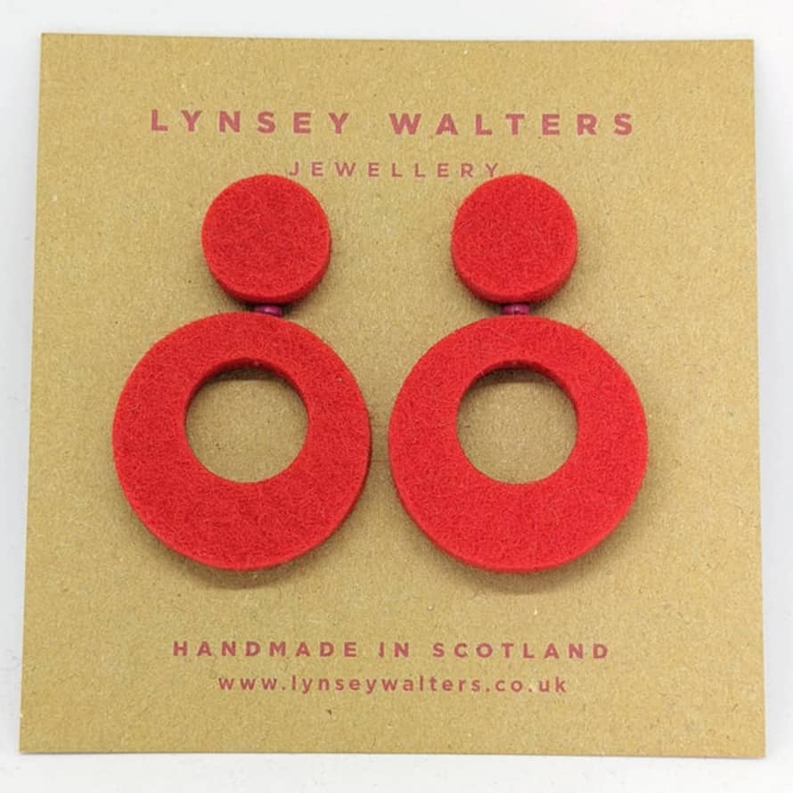 Lynsey Walters Retro Hoop Earring - Red