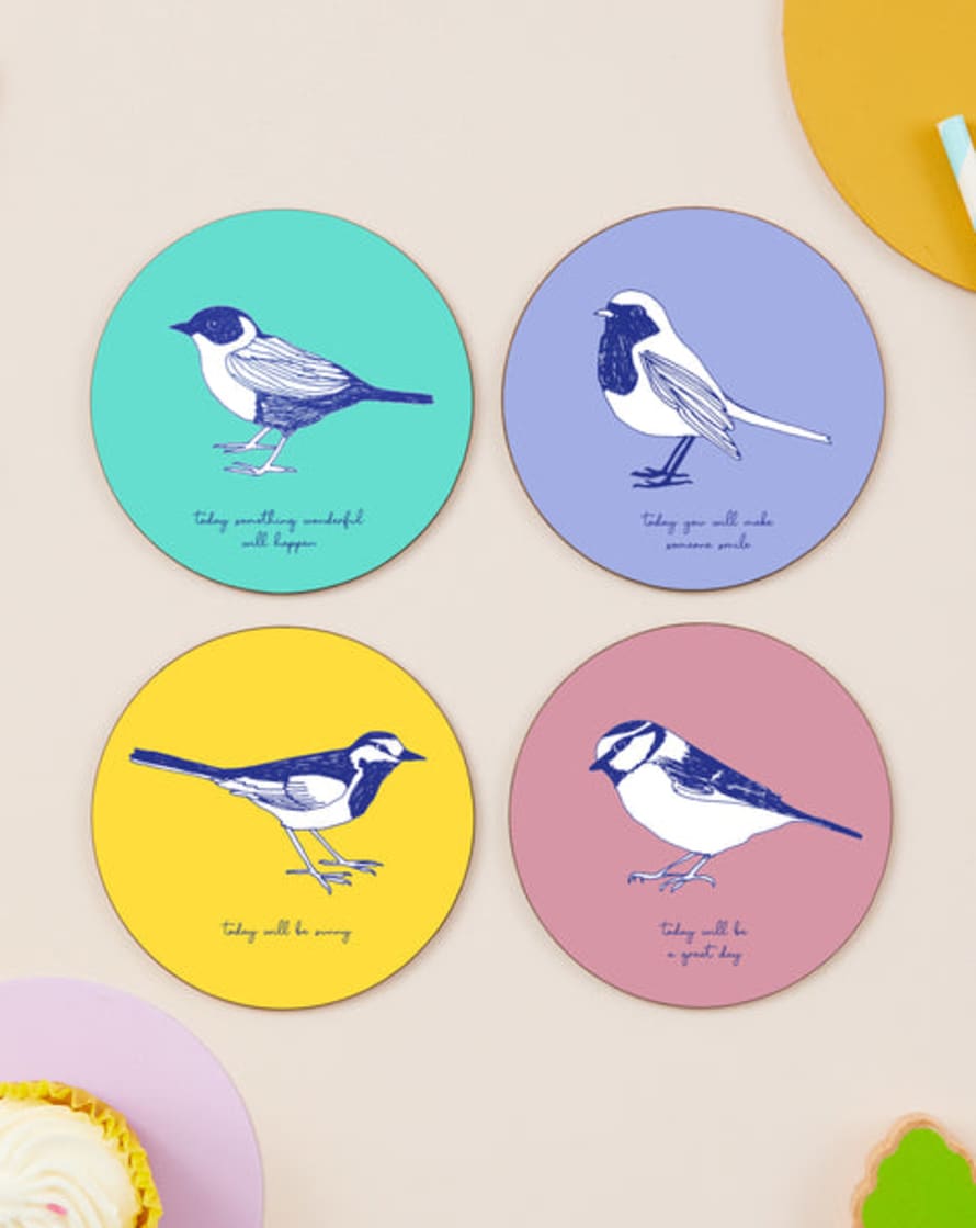 Karin Akesson Bird Collection Set Of Four Coasters