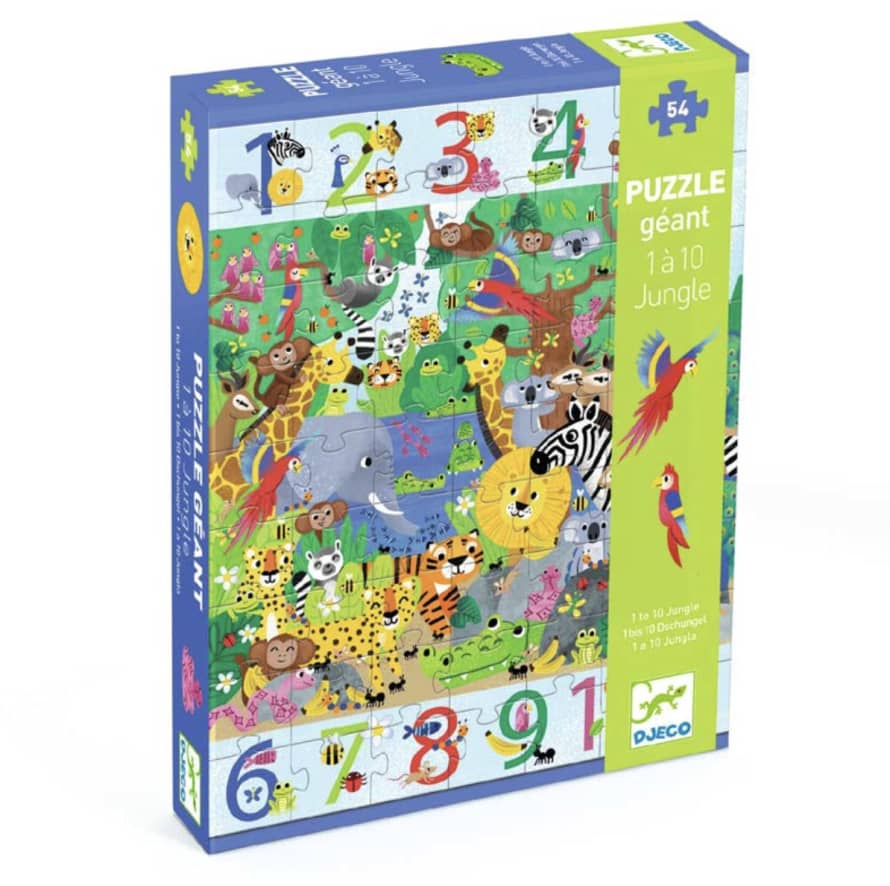 Djeco  Giant Puzzle 1 To 10 Jungle Age 5+