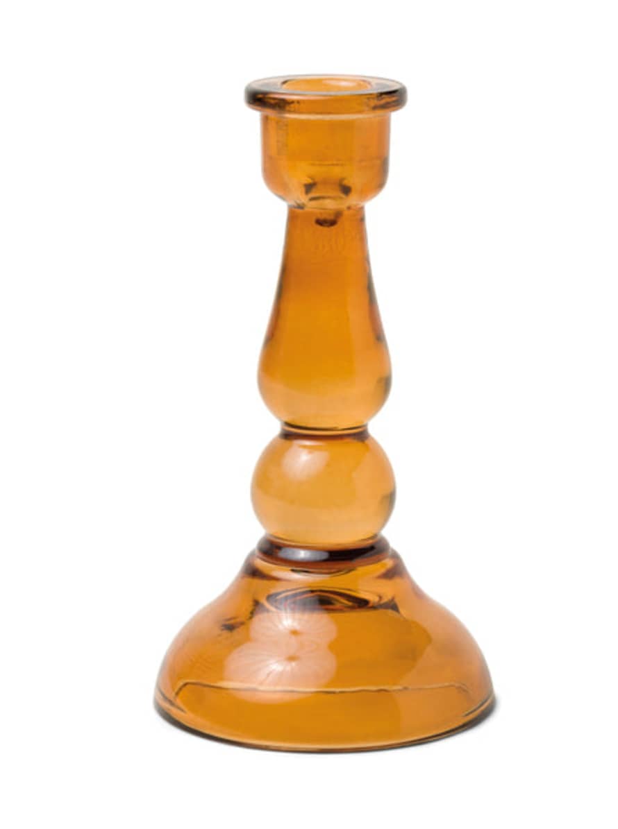 Paddywax Amber Tall Glass Taper Candle Holder