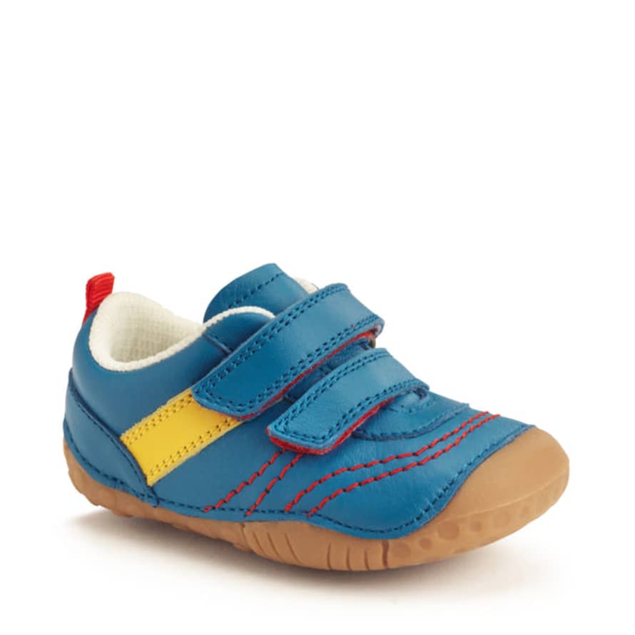 StartRite Little Smile Leather Trainers Bright Blue
