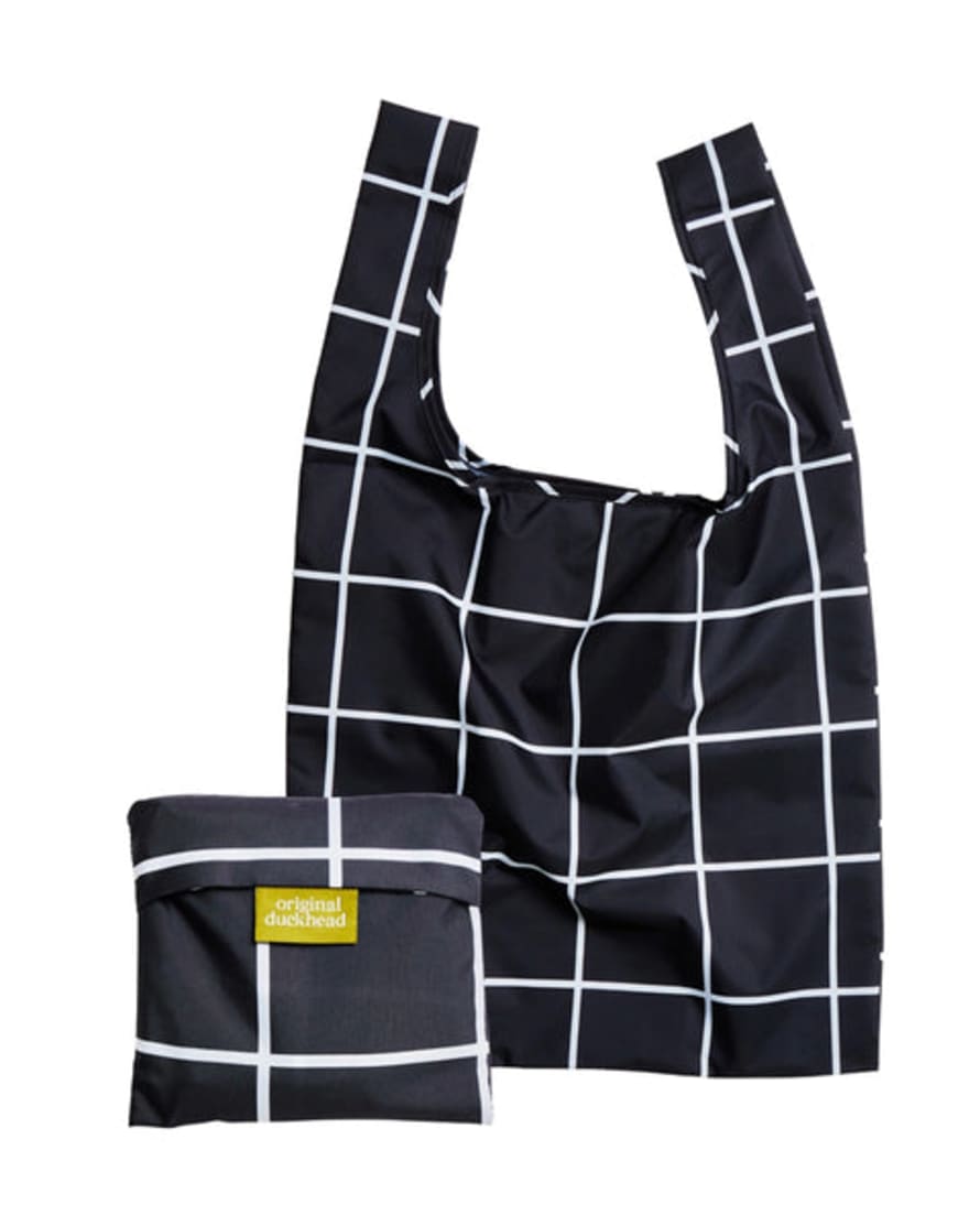 Original Duckhead Black Grid Reusable Eco Friendly Shopping Bag