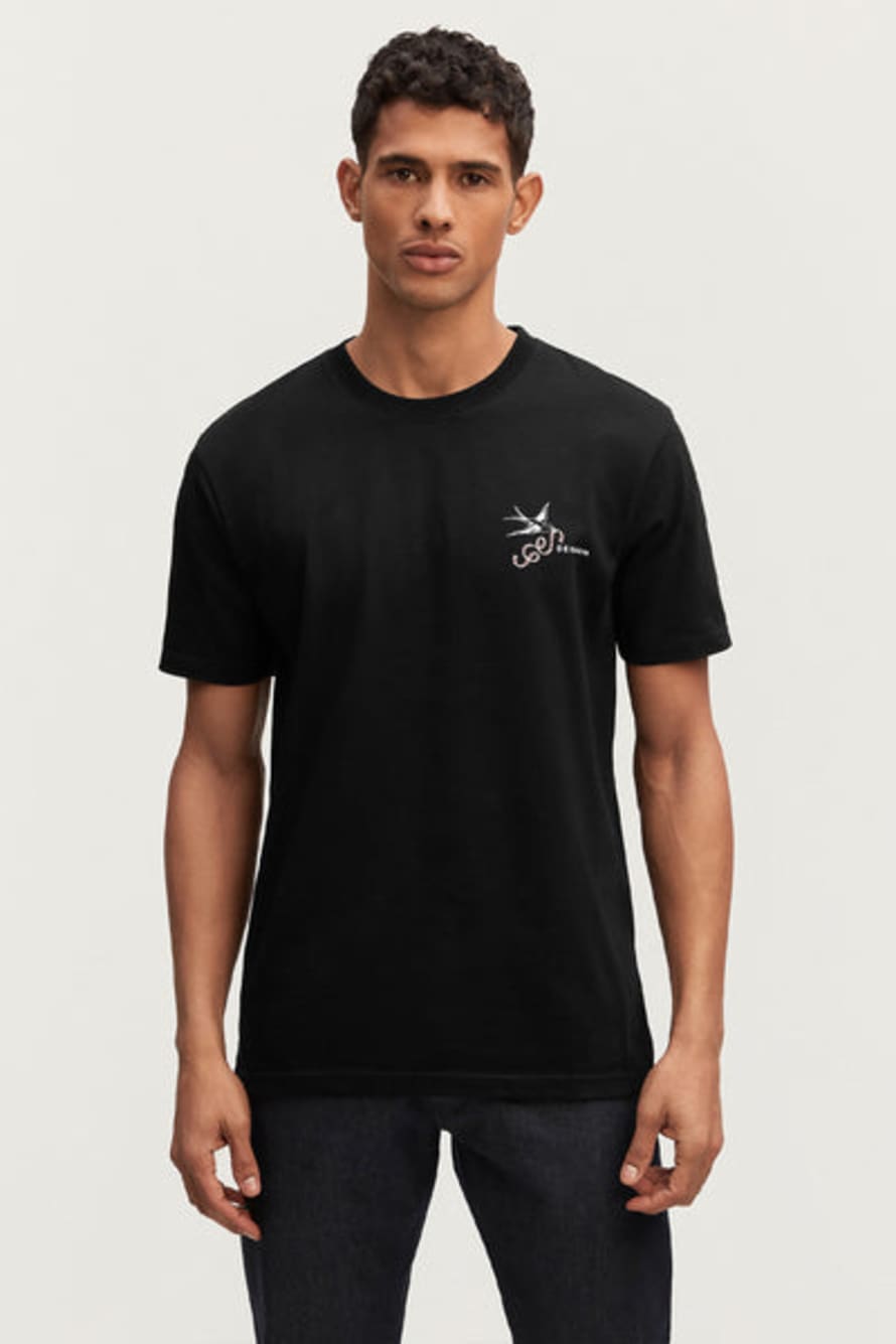 Denham The Jeanmaker Dxt Paris Heavy Jersey T Shirt Black
