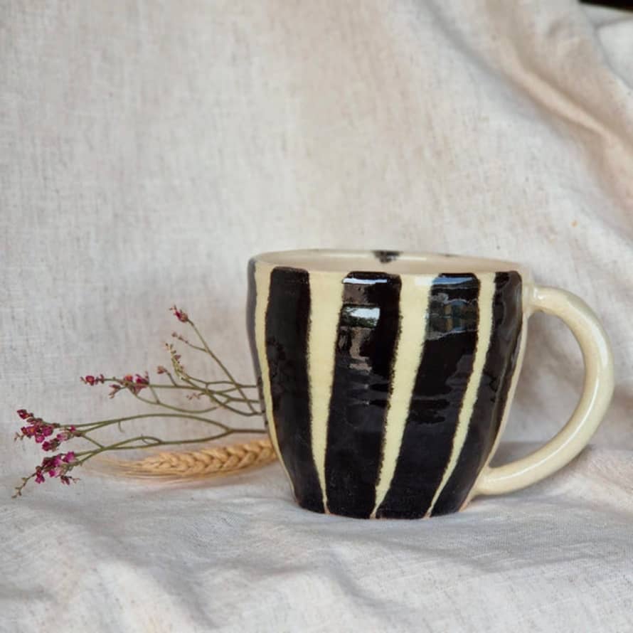 Charlotte Manser Ceramics Black Stripes Mug