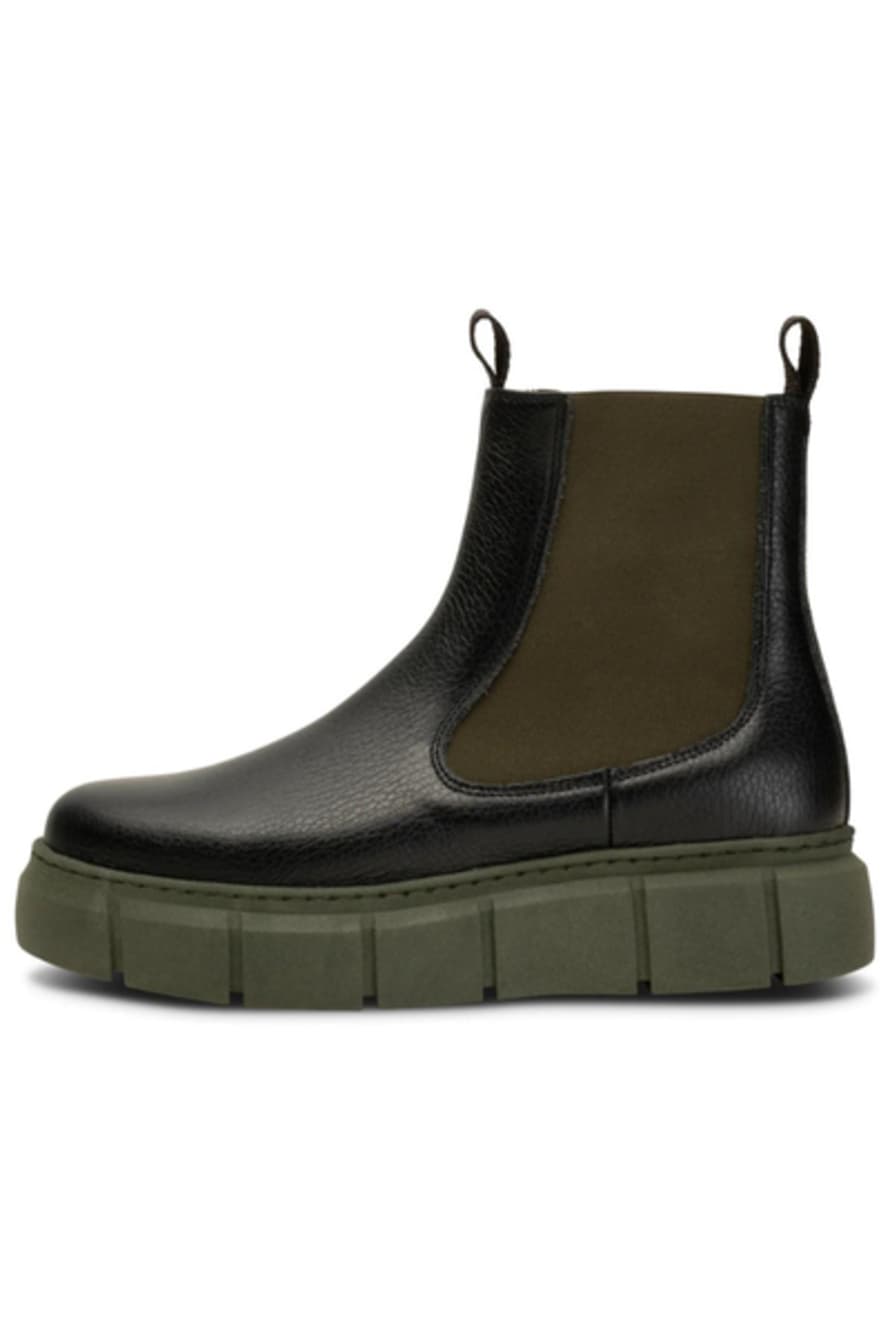Shoe The Bear Tove Chelsea Boot Leather - Black/khaki