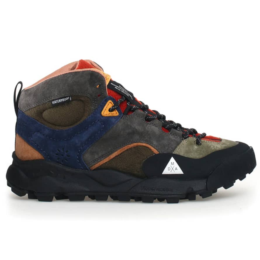 Flower Mountain Back Country Mid Waterproof Trainers - Grey / Military
