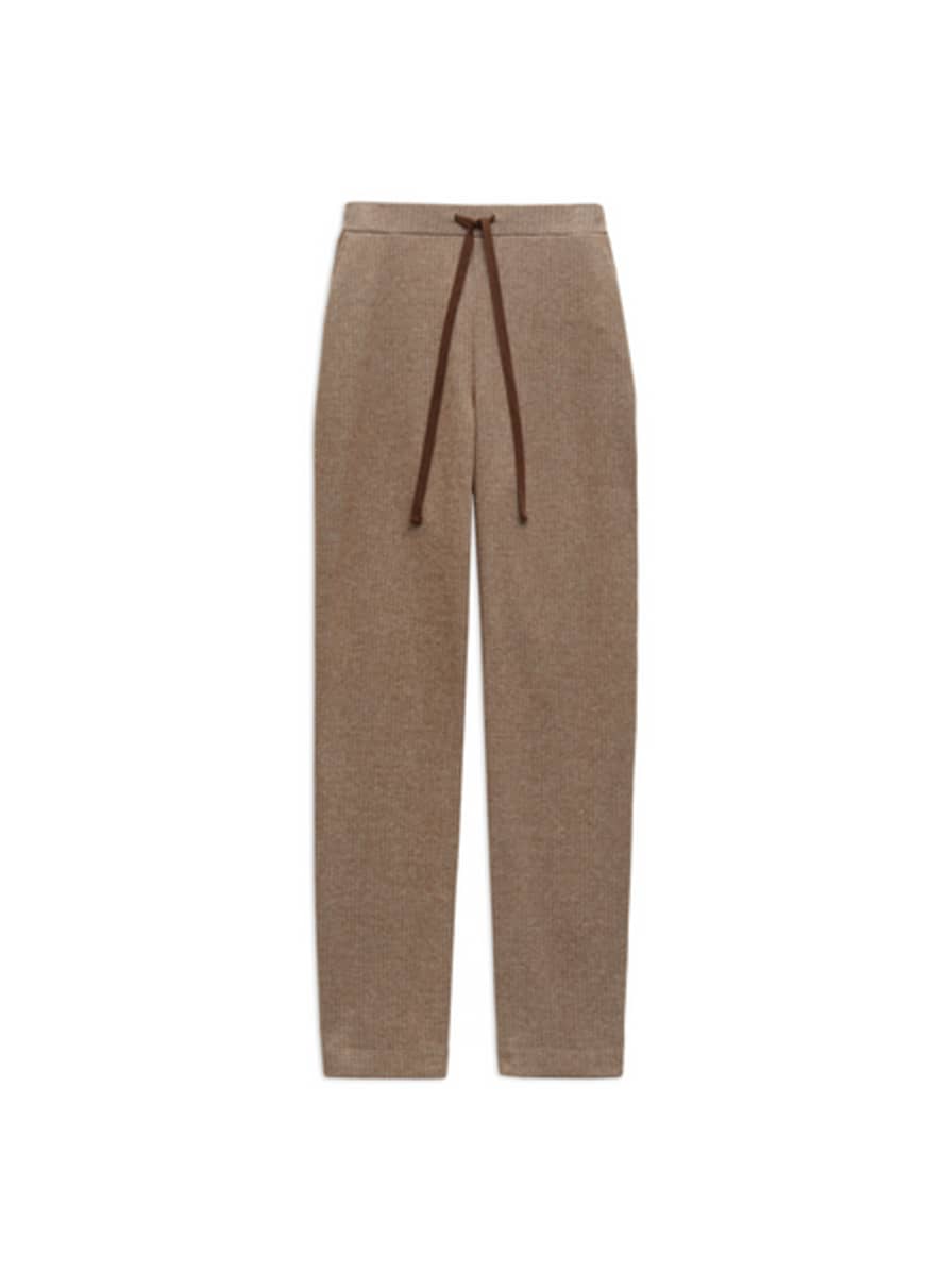 Yerse Carly Trousers In Jacquard Con Camel From